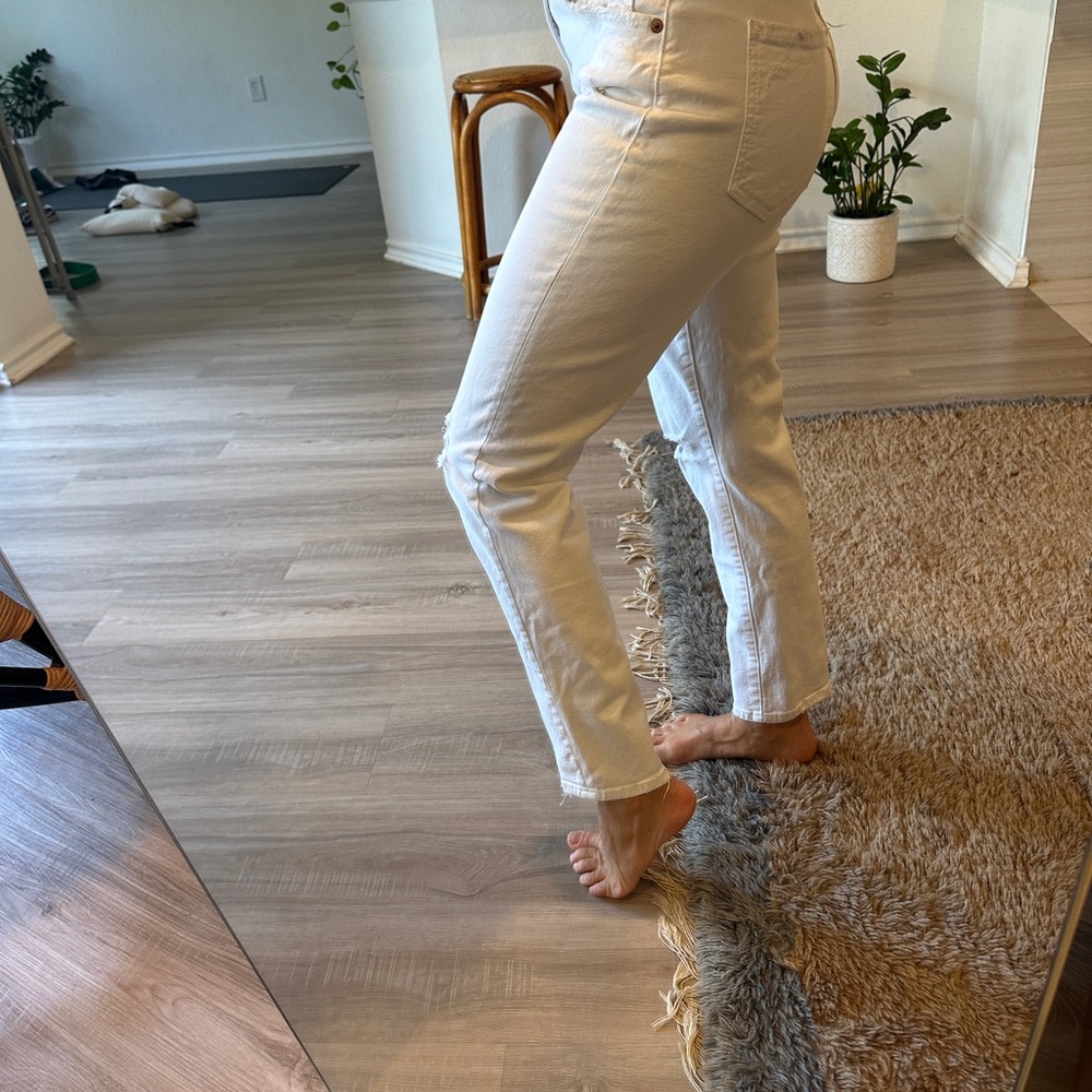 Women's organic stretch cotton White Jeans